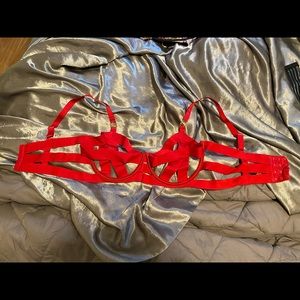 Victoria’s Secret red strappy lingerie bra